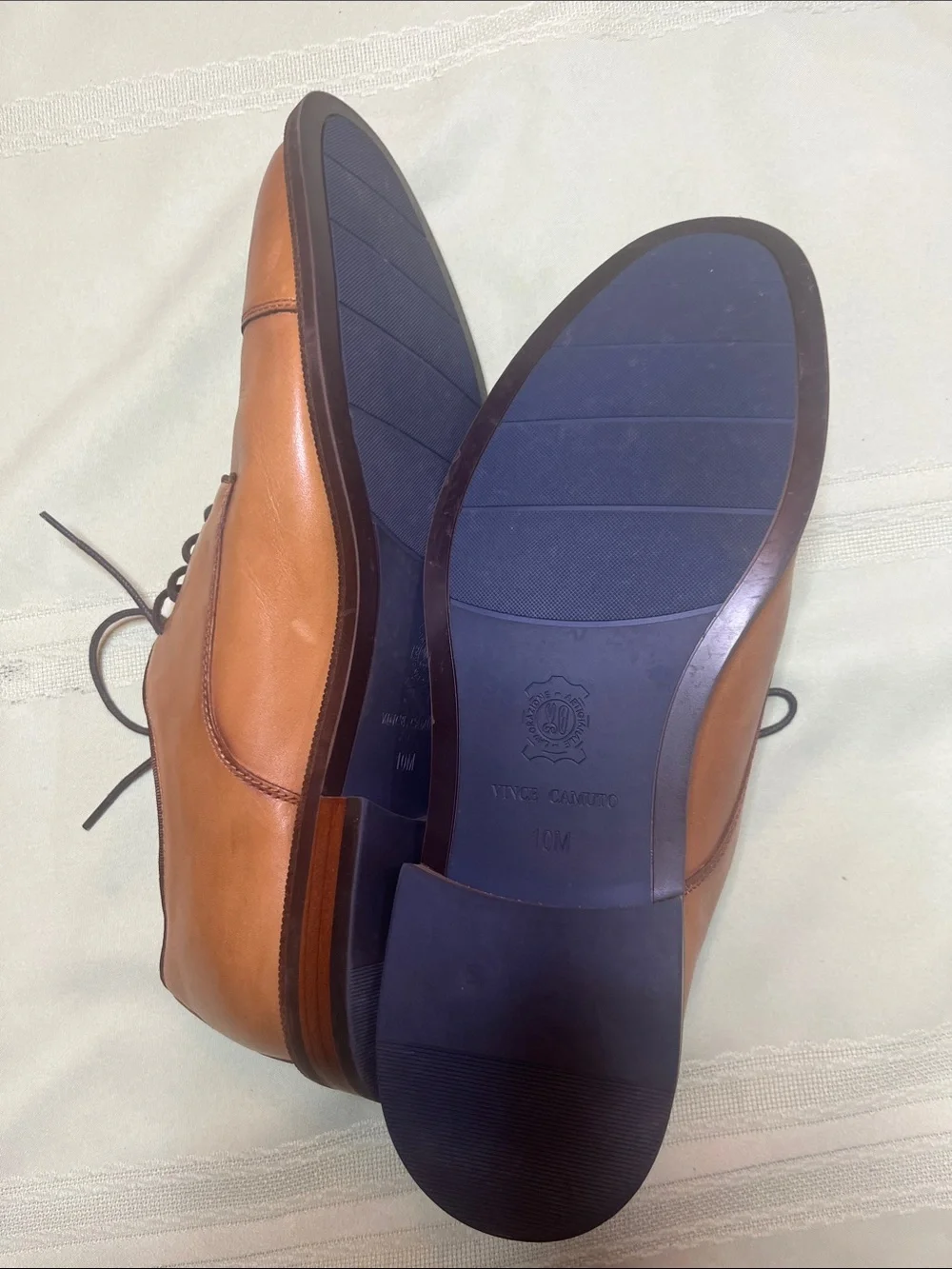 Vince Camuto Men's Brown Leather Cap-Toe Oxfords